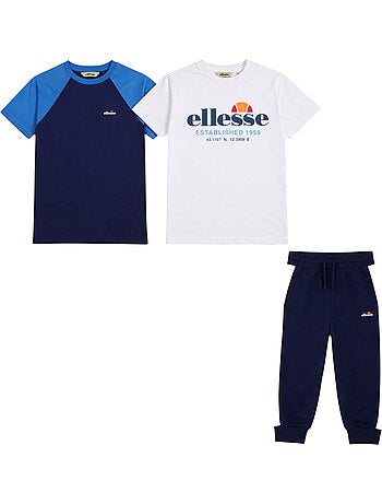 Ellesse - ensemble pour enfant 3 pièces composé de deux t-shirts et d'un pantalon de survêtement