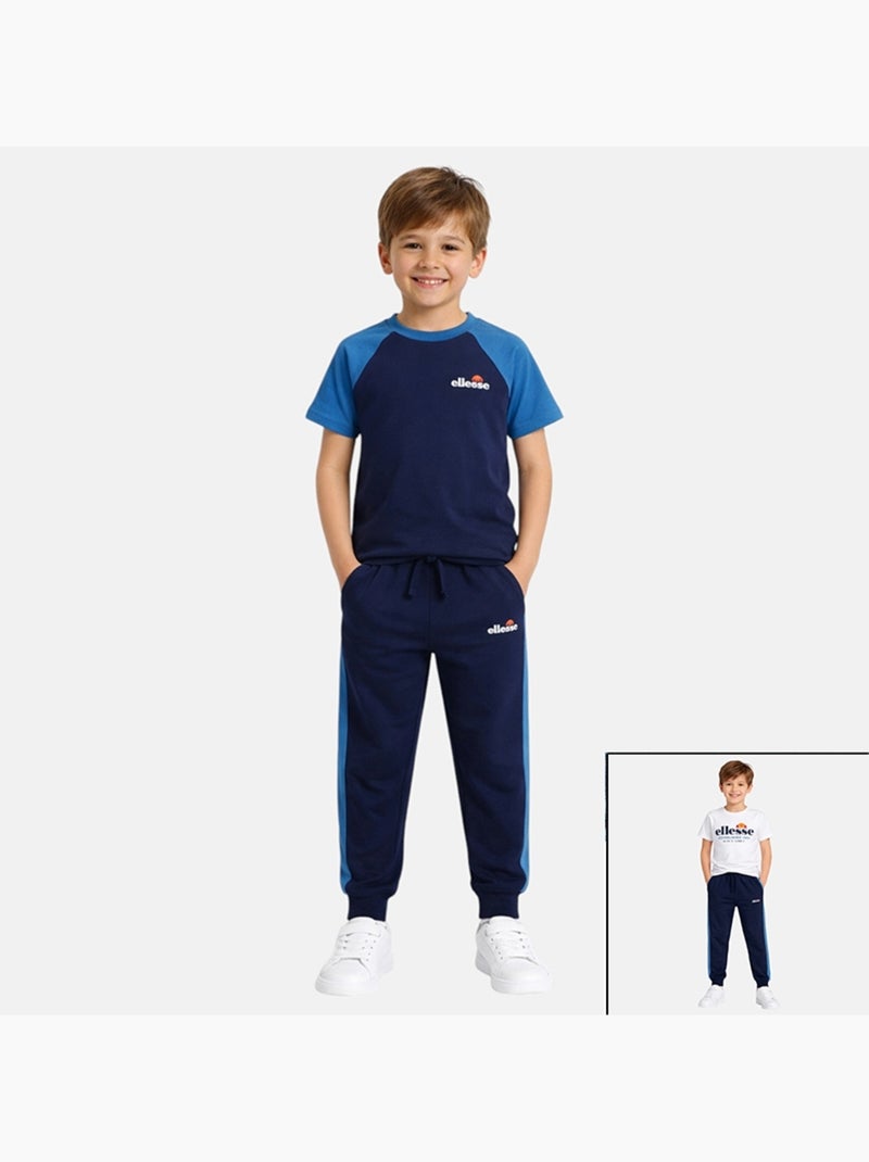Ellesse - ensemble pour enfant 3 pièces composé de deux t-shirts et d'un pantalon de survêtement Bleu marine - Kiabi