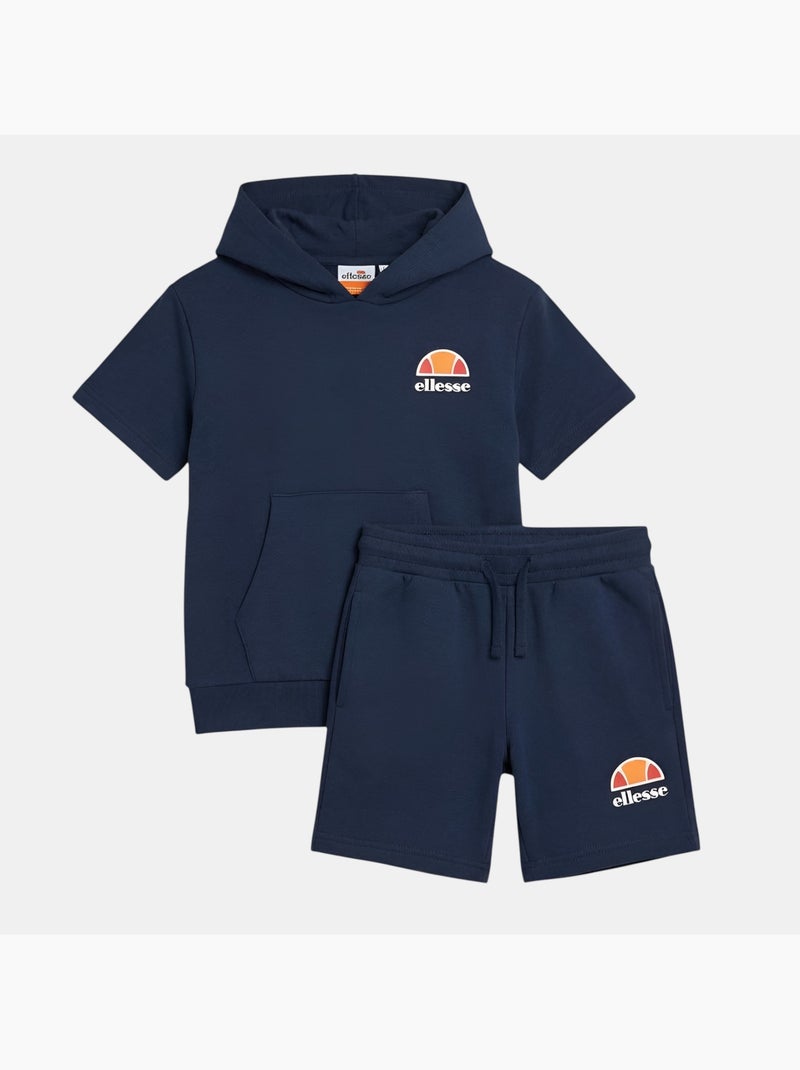 Ellesse - Ensemble t-shirt capuche et short gar?on ? imprim? Bleu marine - Kiabi