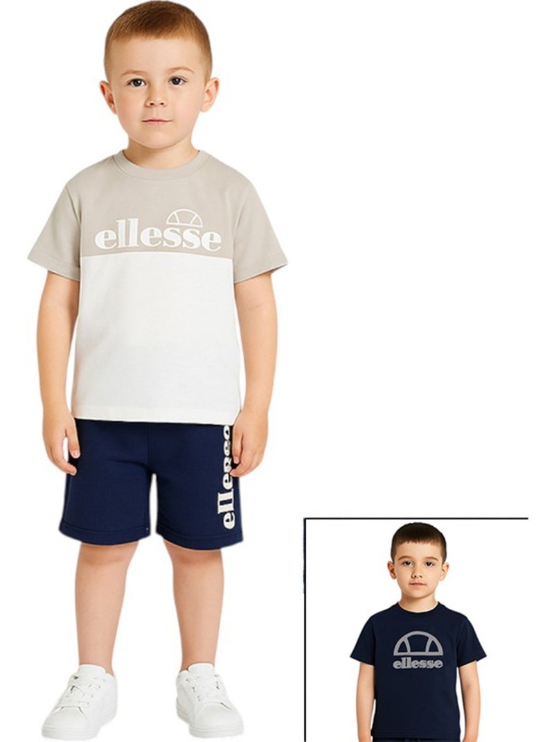 Ellesse - lot de 2 t-shirts manches courtes et short Blanc - Kiabi