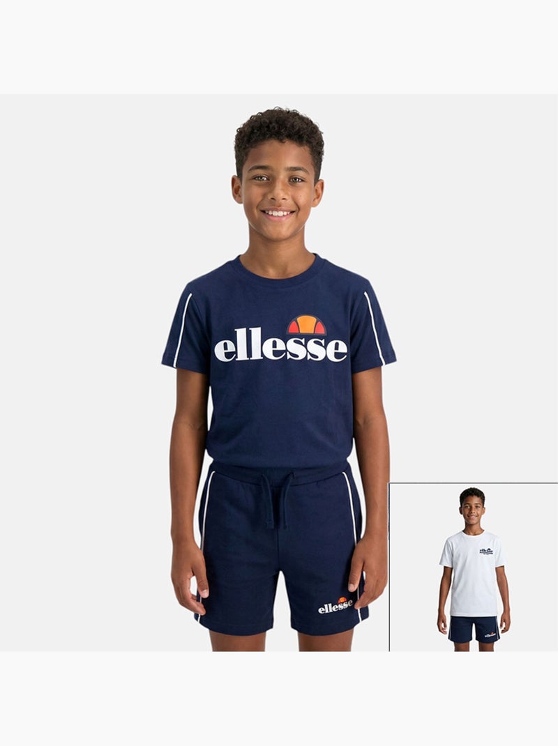 Ellesse - lot de 2 t-shirts manches courtes et short Bleu marine - Kiabi