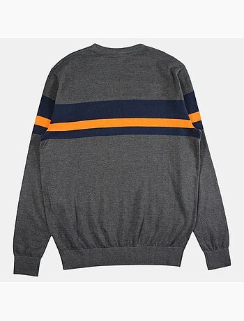 Ellesse - pull col rond à bandes contrastées, manches longues