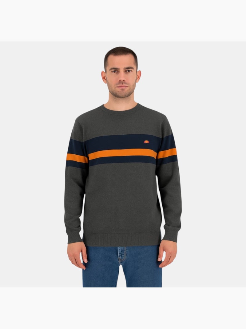 Ellesse - Pull homme style moderne à bandes contrastées Gris - Kiabi