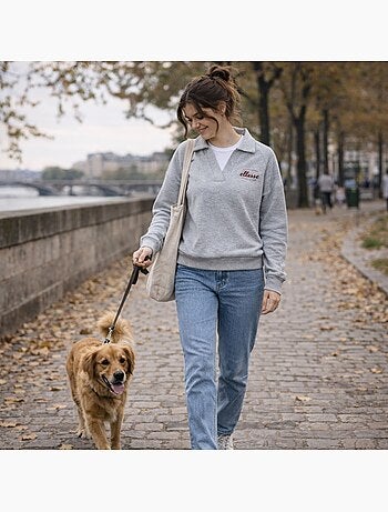 Ellesse - sweat col polo imprimé, manches longues