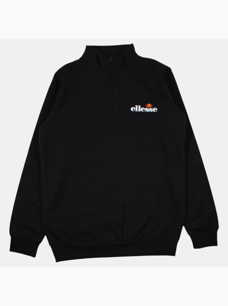 Ellesse - sweat col rond imprimé, manches longues et fermeture zippée Noir - Kiabi