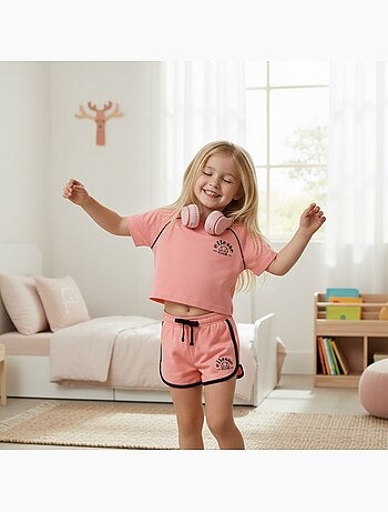 Ellesse - T-shirt avec logo et short fille