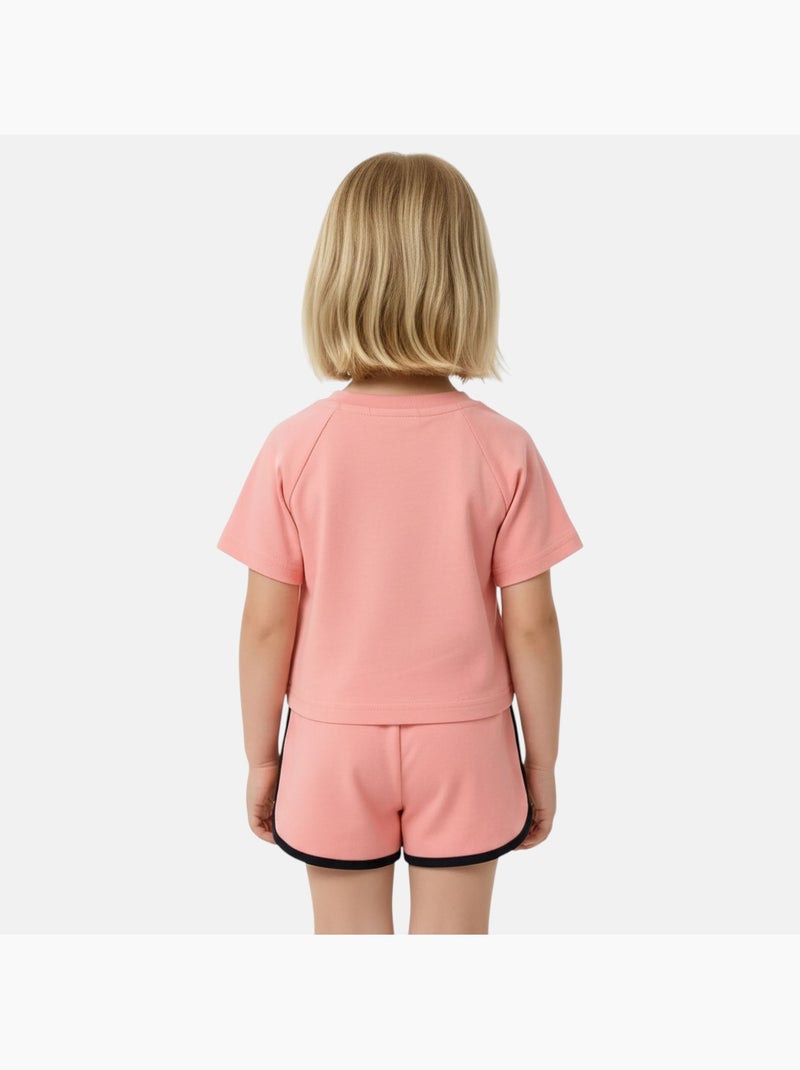 Ellesse - T-shirt avec logo et short fille Rose - Kiabi