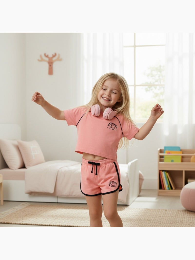Ellesse - T-shirt avec logo et short fille Rose - Kiabi