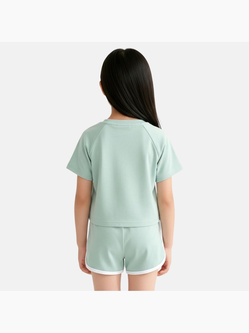 Ellesse - T-shirt avec logo et short fille Vert - Kiabi