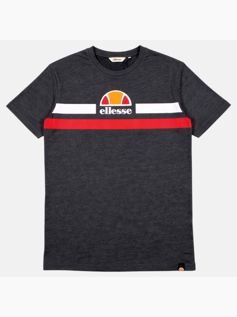 Ellesse - T-shirt manches courtes avec lignes de couleur Homme gris anthracite - Kiabi