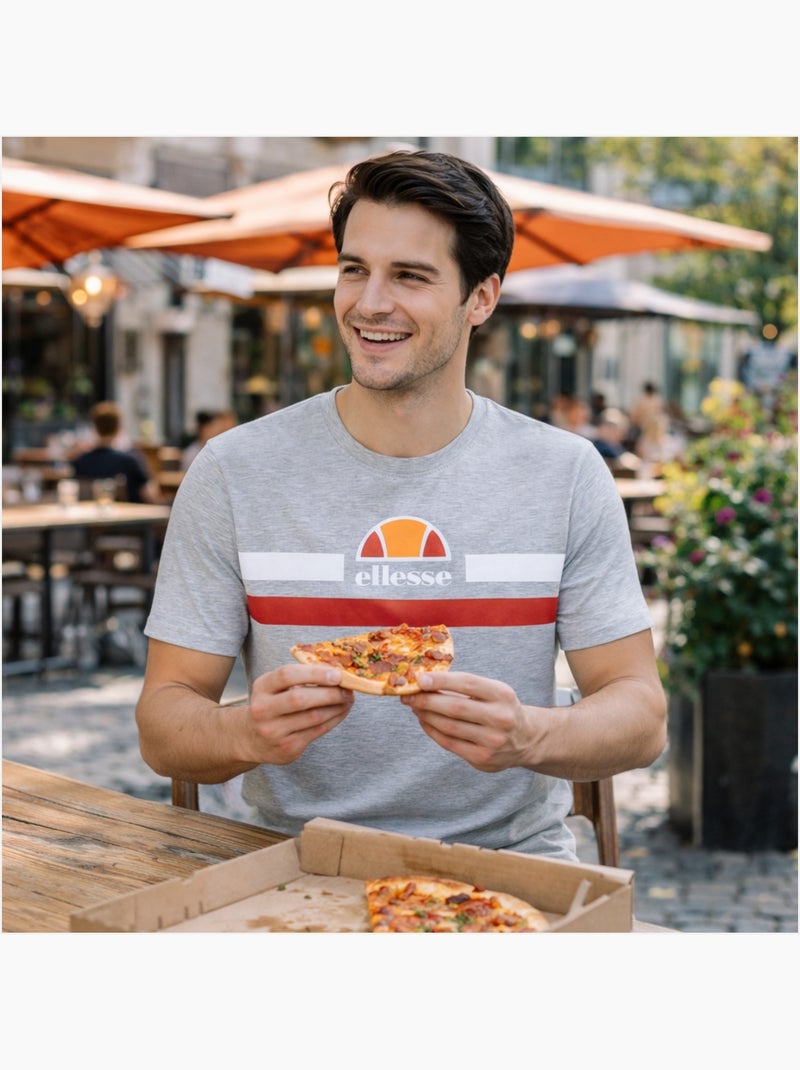 Ellesse - T-shirt manches courtes avec lignes de couleur Homme Gris - Kiabi
