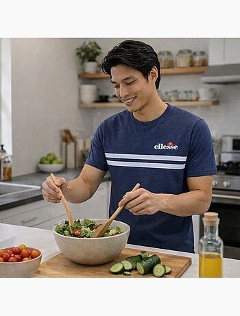 Ellesse - T-shirt manches courtes avec lignes horizontales Homme