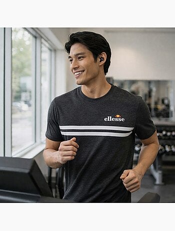 Ellesse - T-shirt manches courtes avec lignes horizontales Homme
