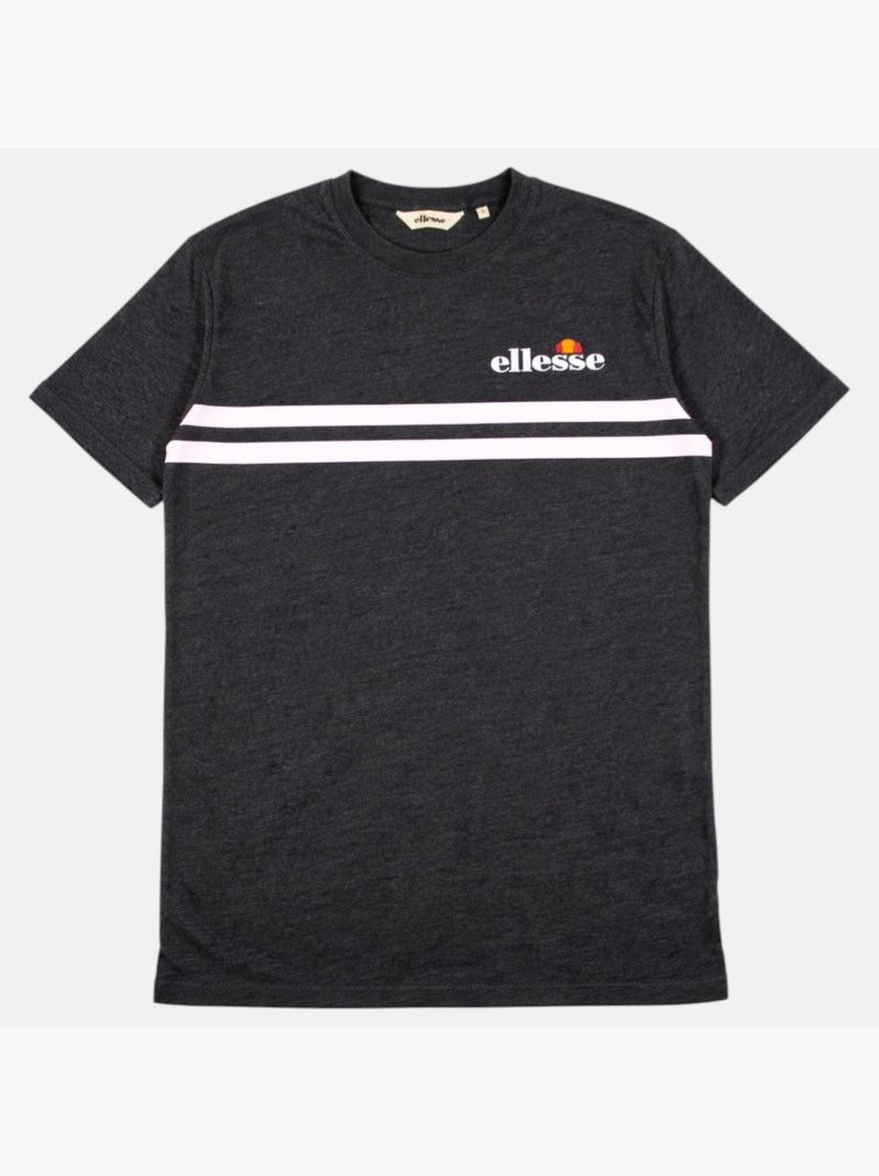 Ellesse - T-shirt manches courtes avec lignes horizontales Homme gris anthracite - Kiabi