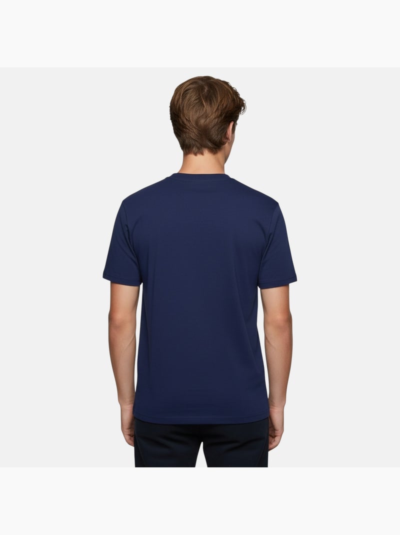 Ellesse - t-shirt manches courtes, col rond et détails brodés Bleu marine - Kiabi