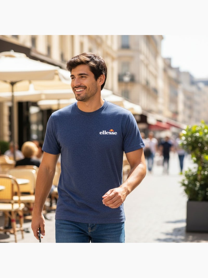 Ellesse - t-shirt manches courtes imprimé, col rond Bleu marine - Kiabi