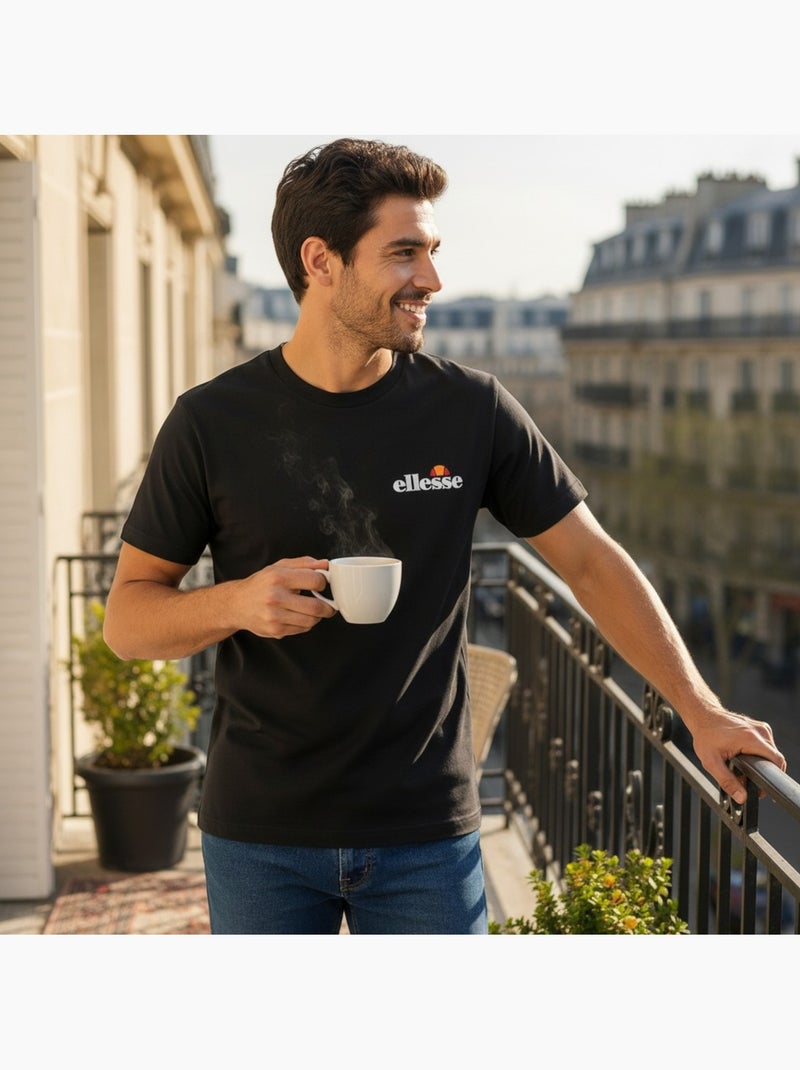 Ellesse - t-shirt manches courtes imprimé, col rond Noir - Kiabi