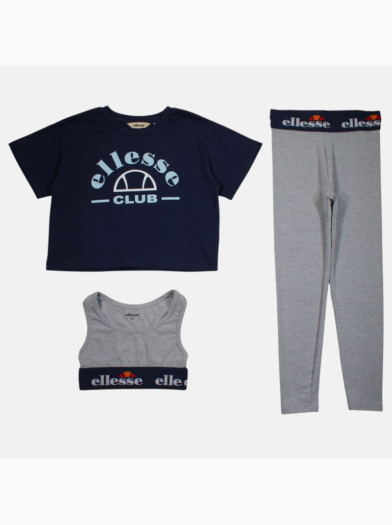 Ellesse - Top avec legging et brassière fille Gris - Kiabi
