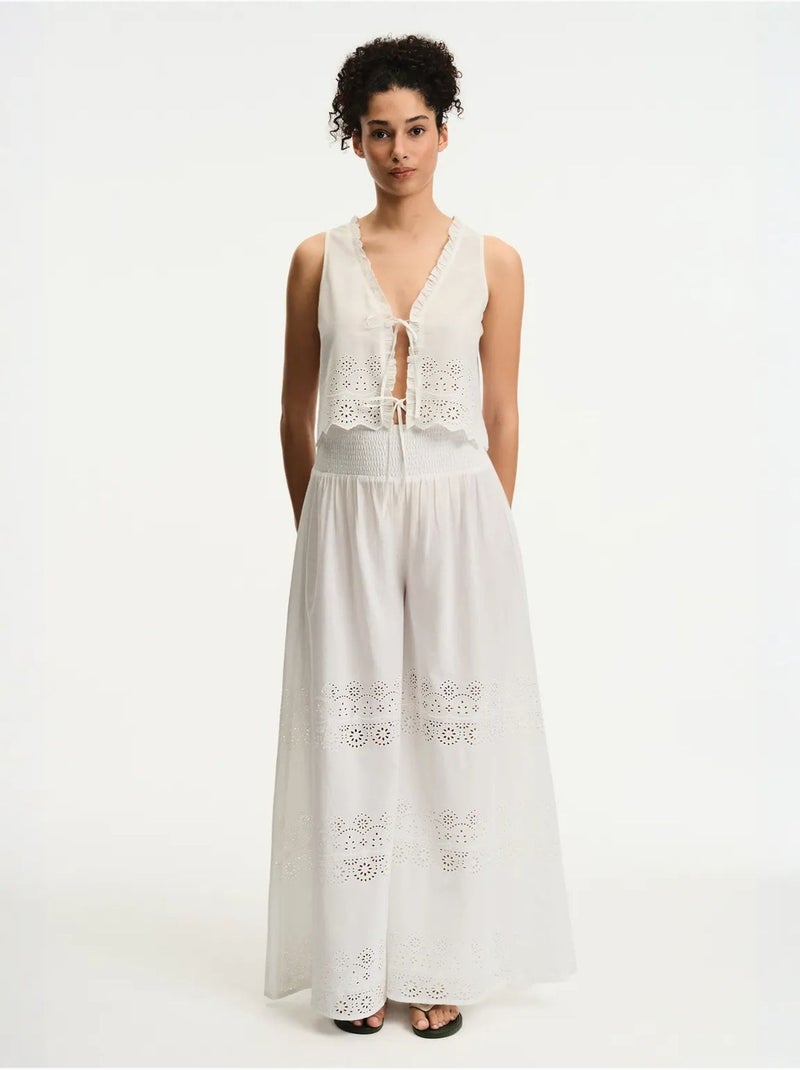 Elliot pantalon fleuri penti Blanc - Kiabi