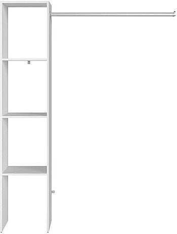 Elysée - Dressing blanc avec étagères et penderie : 138 x 40 x 180 cm