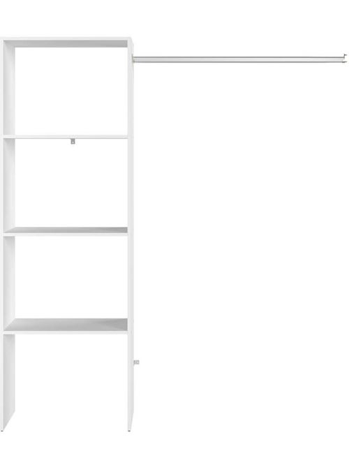 ELYSEE Dressing blanc 3 étagères, penderie 160 x 40 x 180 cm - Kiabi
