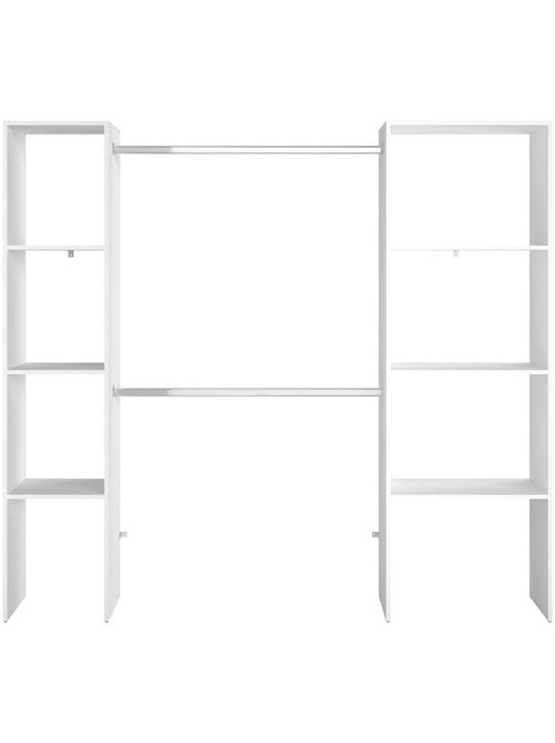 ELYSEE Dressing blanc 6 étagères, 2 penderies 198 x 40 x 180 cm - Kiabi ELYSEE Dressing blanc 6 étagères, 2 penderies 198 x 40 x 180 cm - Kiabi