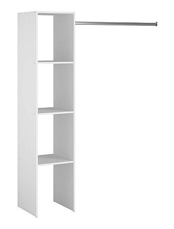 ELYSEE Dressing blanc étagères, penderie 138 x 40 x 180 cm