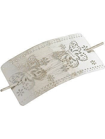 Embrasse bicolore papillon gris argent