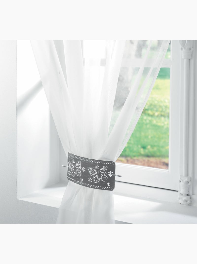 Embrasse Bicolore Papillon Gris argent Argent - Kiabi