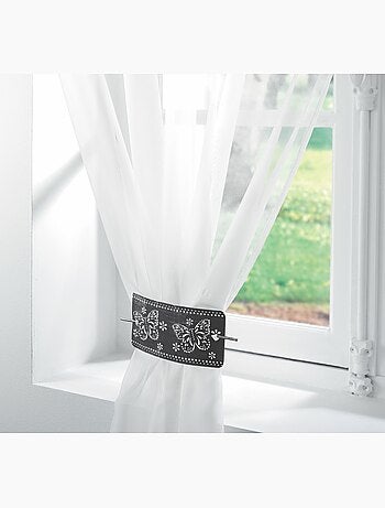Embrasse bicolore papillon gris argent