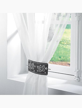 Embrasse bicolore papillon gris argent