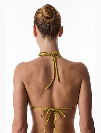 Emilia haut de bikini triangle brillant à volants penti