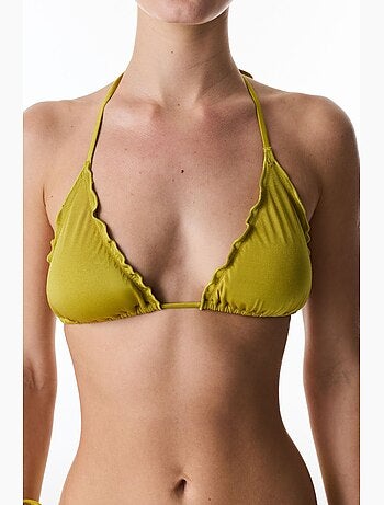 Emilia haut de bikini triangle brillant à volants penti