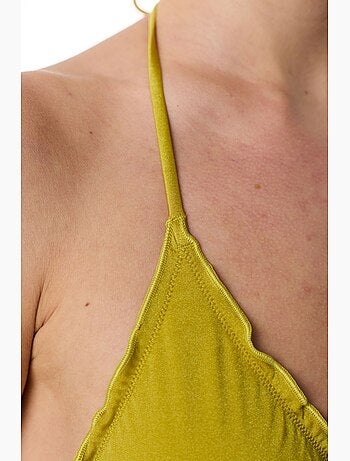 Emilia haut de bikini triangle brillant à volants penti