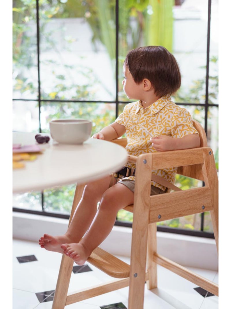 Emma Chaise haute empilable en bois Beige - Kiabi