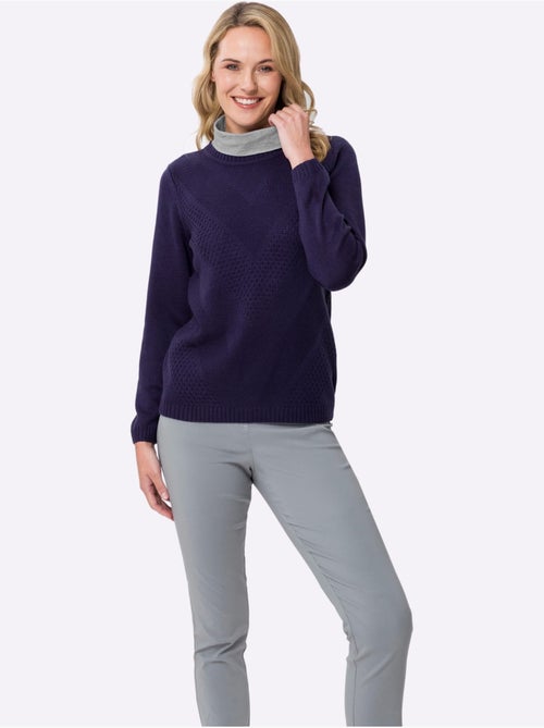 Empiècement col roulé à manches longues en jersey fin - taille standard - moda vilona - Kiabi Empiècement col roulé à manches longues en jersey fin - taille standard - moda vilona - Kiabi