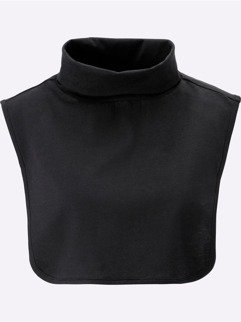 Empiècement col roulé avec manches longues en jersey fin - taille standard - moda vilona Noir - Kiabi
