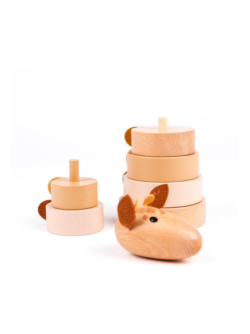 Empilable en bois Girafe Léonie Beige - Kiabi