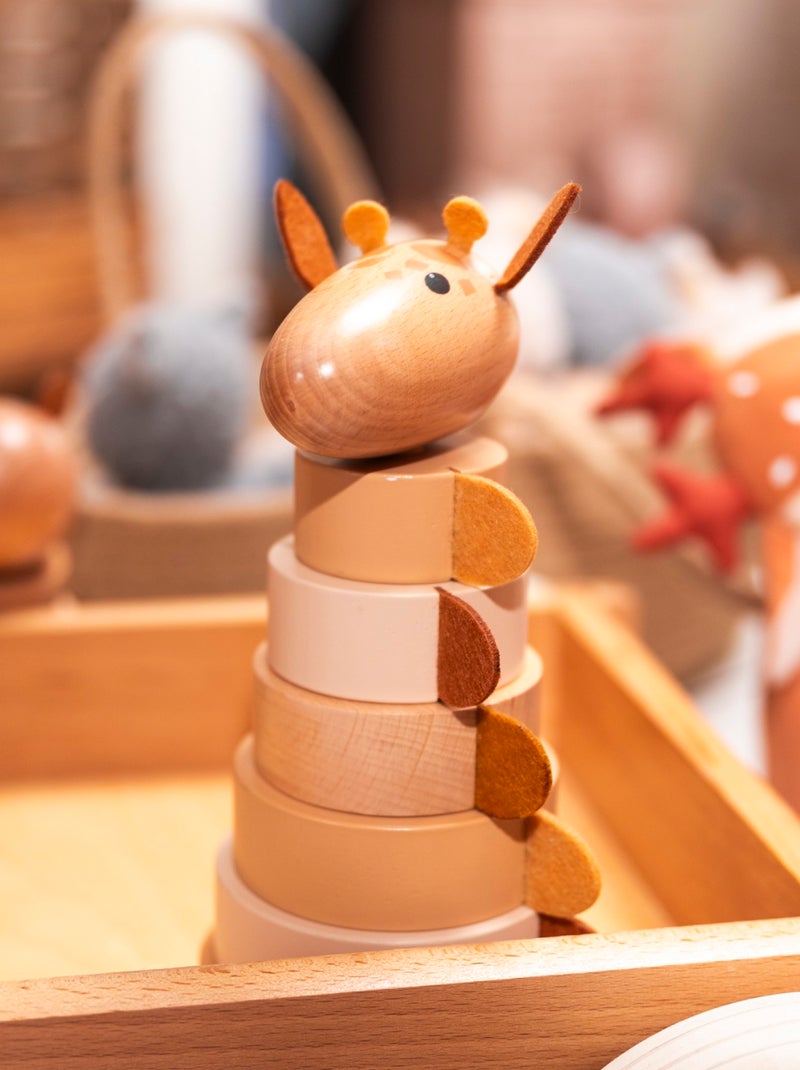 Empilable en bois Girafe Léonie Beige - Kiabi