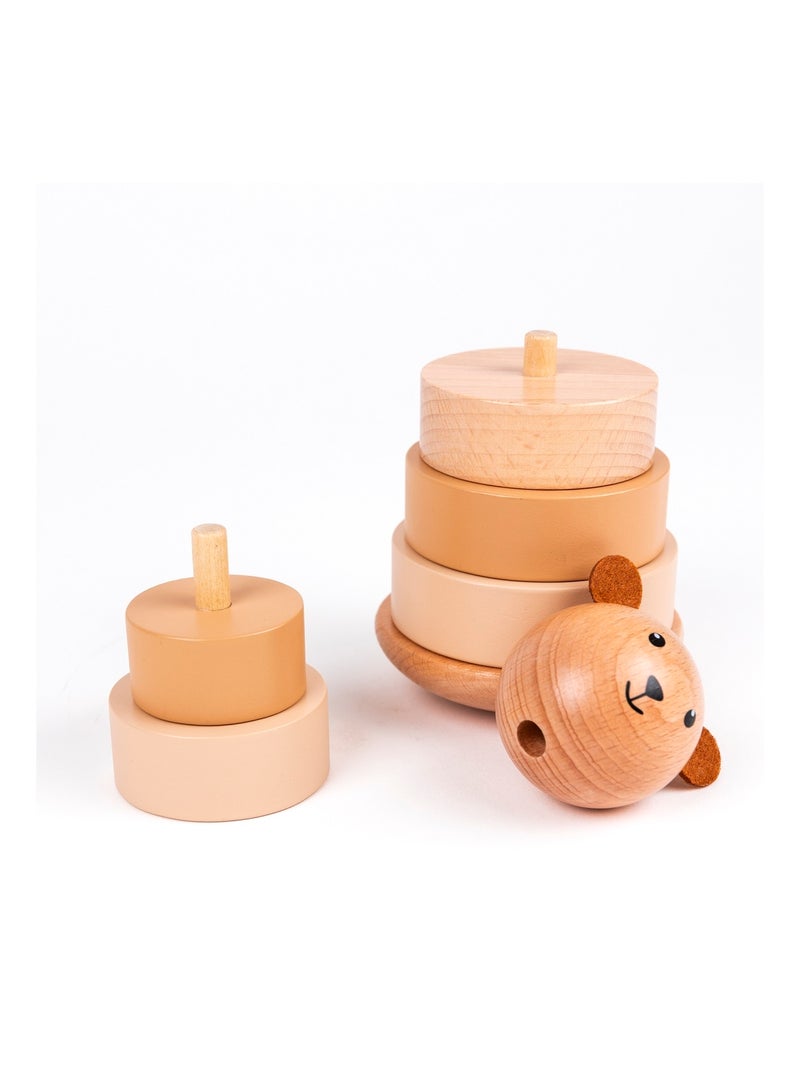 Empilable en bois Ours Marcel Beige - Kiabi