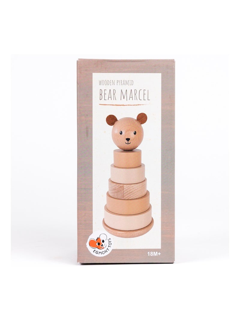 Empilable en bois Ours Marcel Beige - Kiabi