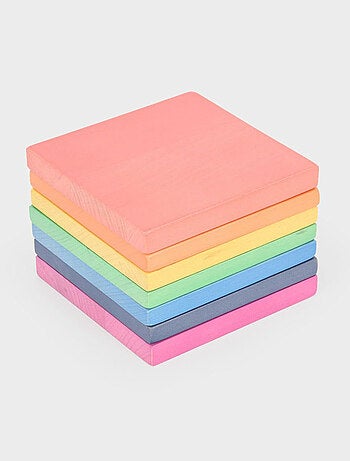 Empileur de forme en bois arc-en-ciel