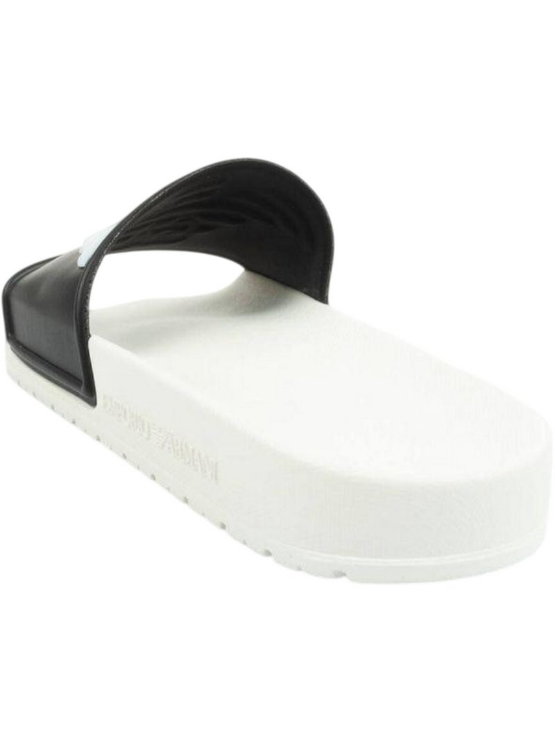 Emporio Armani - Claquettes Blanc Noir - Kiabi