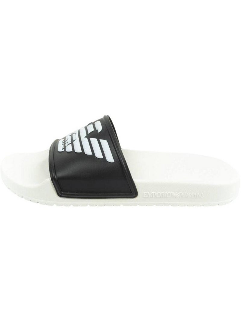 Emporio Armani - Claquettes Blanc Noir - Kiabi