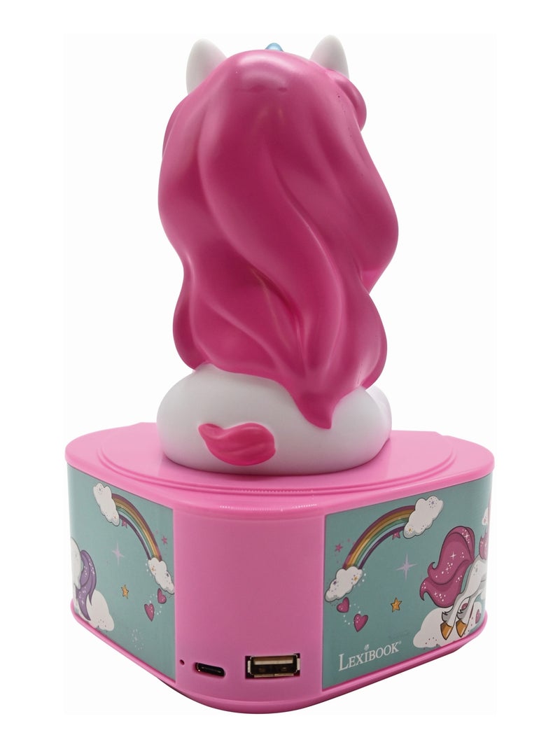 Enceinte Bluetooth avec figurine lumineuse Licorne Rose - Kiabi
