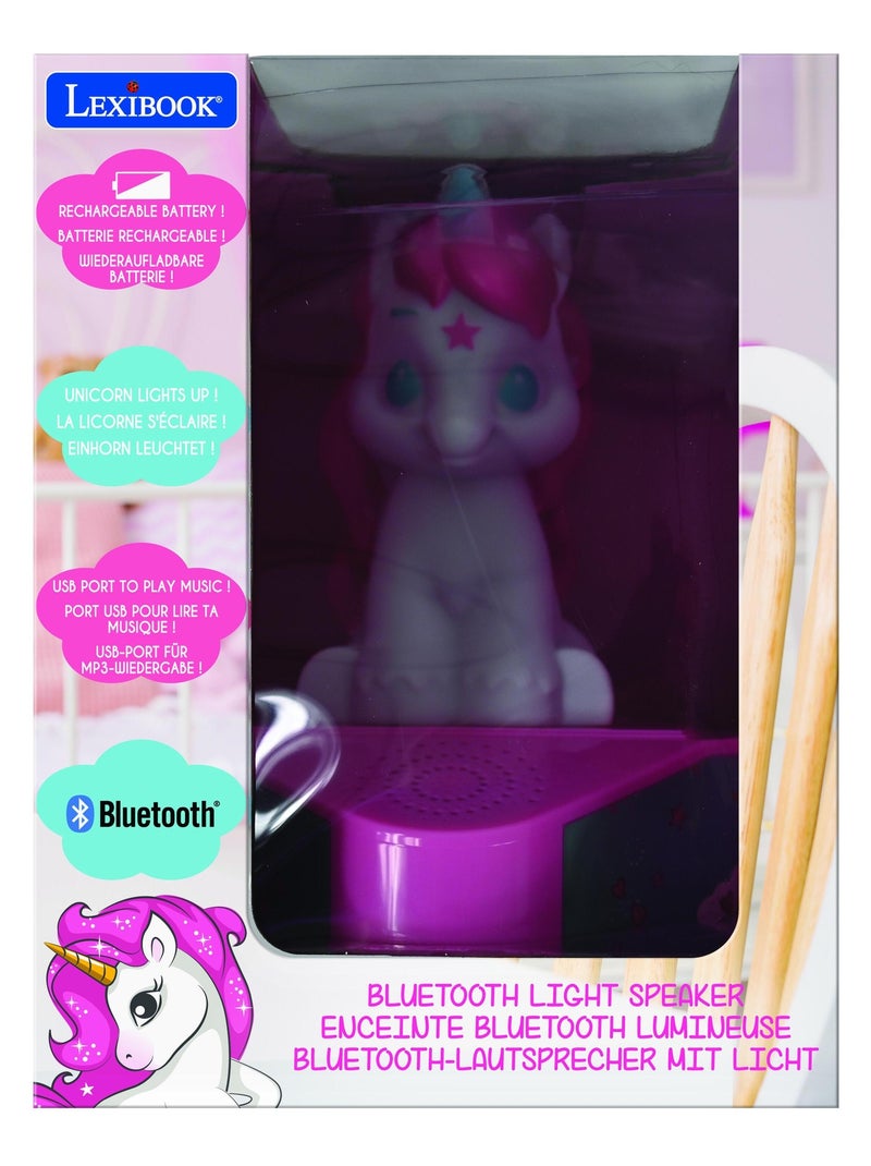 Enceinte Bluetooth avec figurine lumineuse Licorne Rose - Kiabi