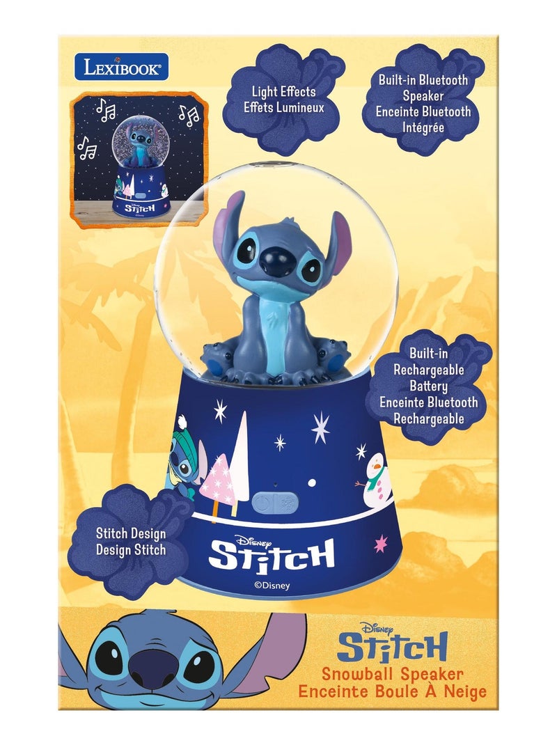 Enceinte Bluetooth Boule à neige Stitch Bleu - Kiabi