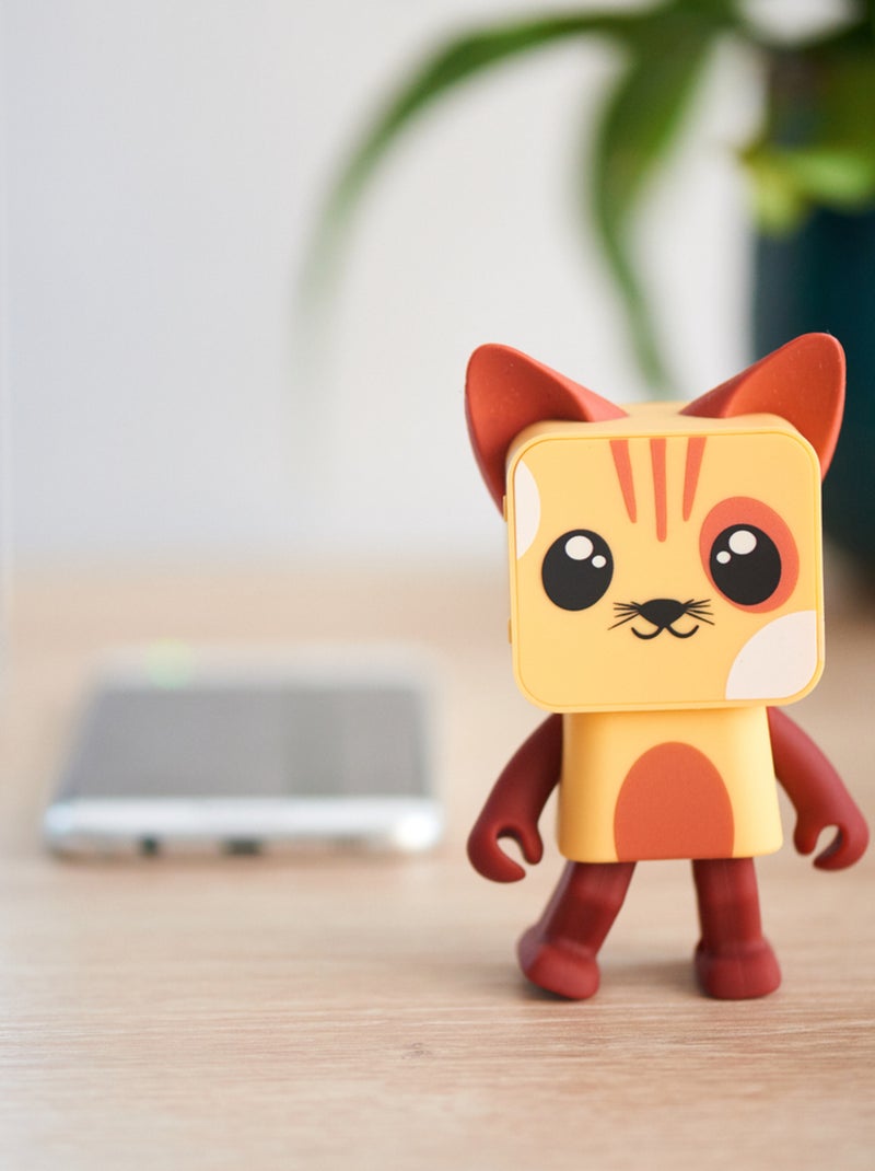 Enceinte Bluetooth Dancing Animal Chat - 3W - Danse en Musique - Mode Stéréo TWS - MOB Orange clair - Kiabi