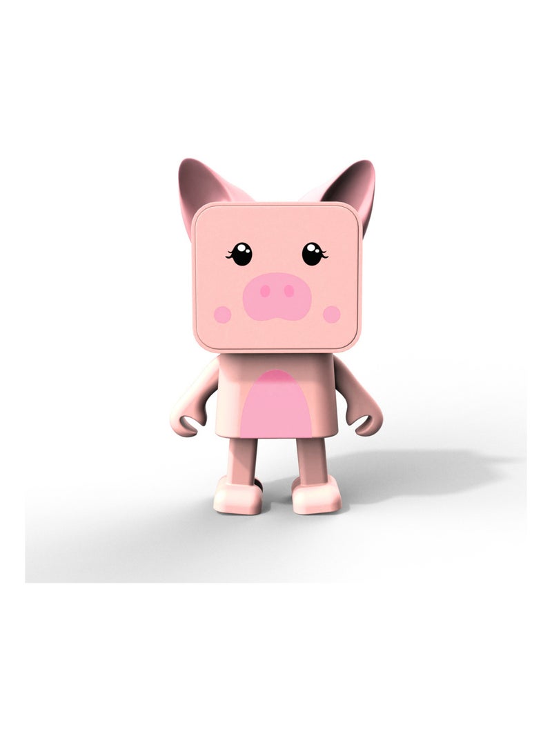 Enceinte Bluetooth Dancing Animal Cochon - 3W - Danse en Musique - Mode Stéréo TWS - MOB Blanc Rose Blanc - Kiabi