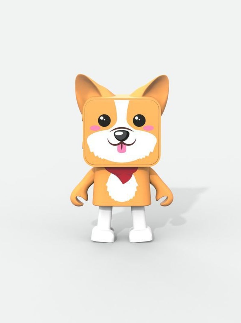 Enceinte Bluetooth Dancing Animal Corgi - 3W - Danse en Musique - Mode Stéréo TWS - MOB Blanc Orange clair - Kiabi
